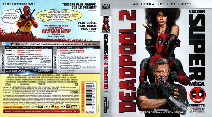 Jaquette 4K Ultra HD Deadpool 2 Cover