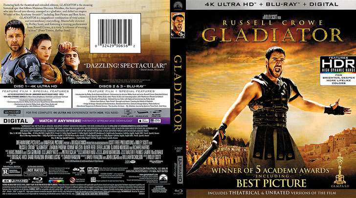 Jaquette 4K Ultra HD Gladiator Cover