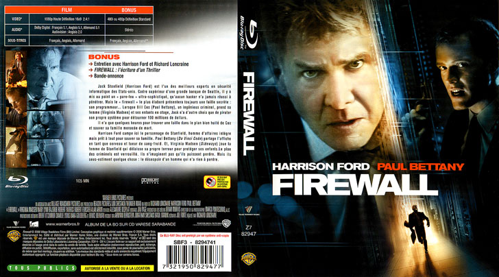 Jaquette Blu-ray Firewall Cover